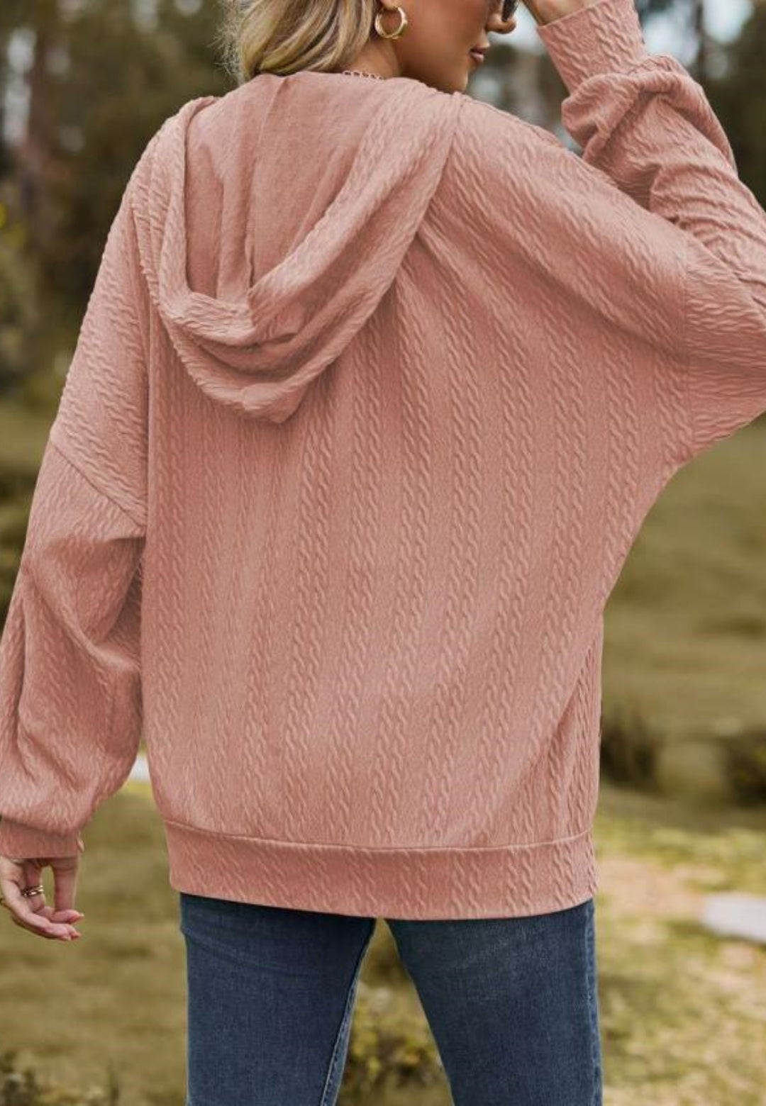 Chaqueta de punto trenzado con cremallera