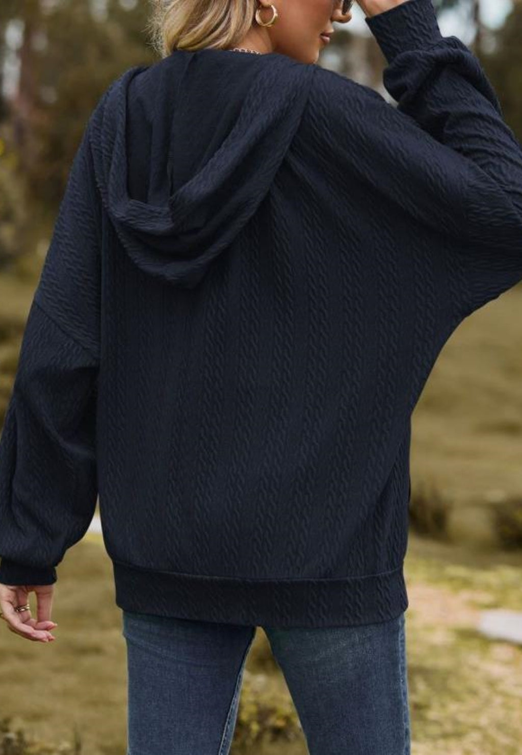 Chaqueta de punto trenzado con cremallera