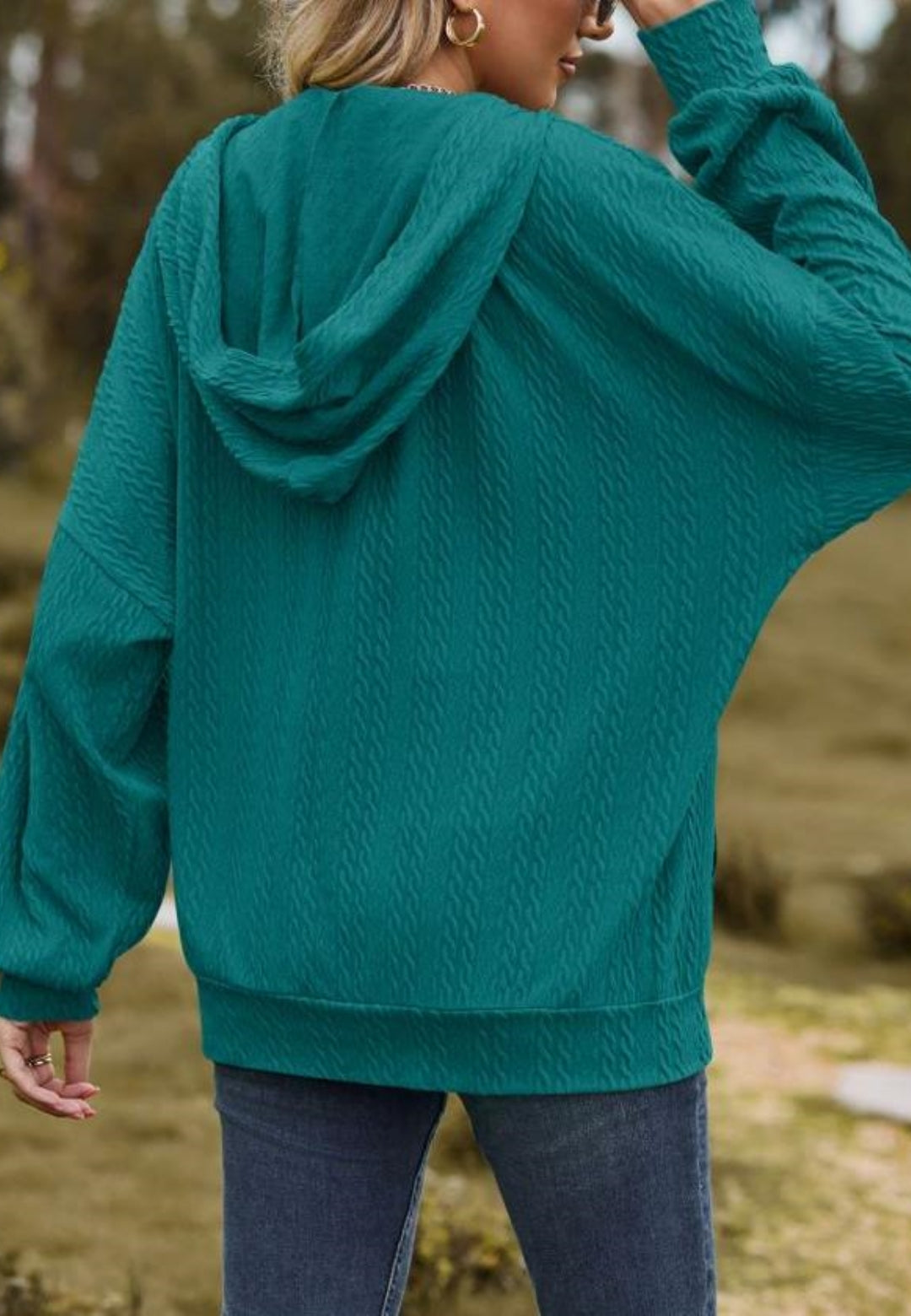 Chaqueta de punto trenzado con cremallera