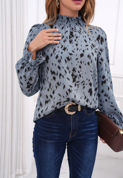 Abstract Animal Print Blouse