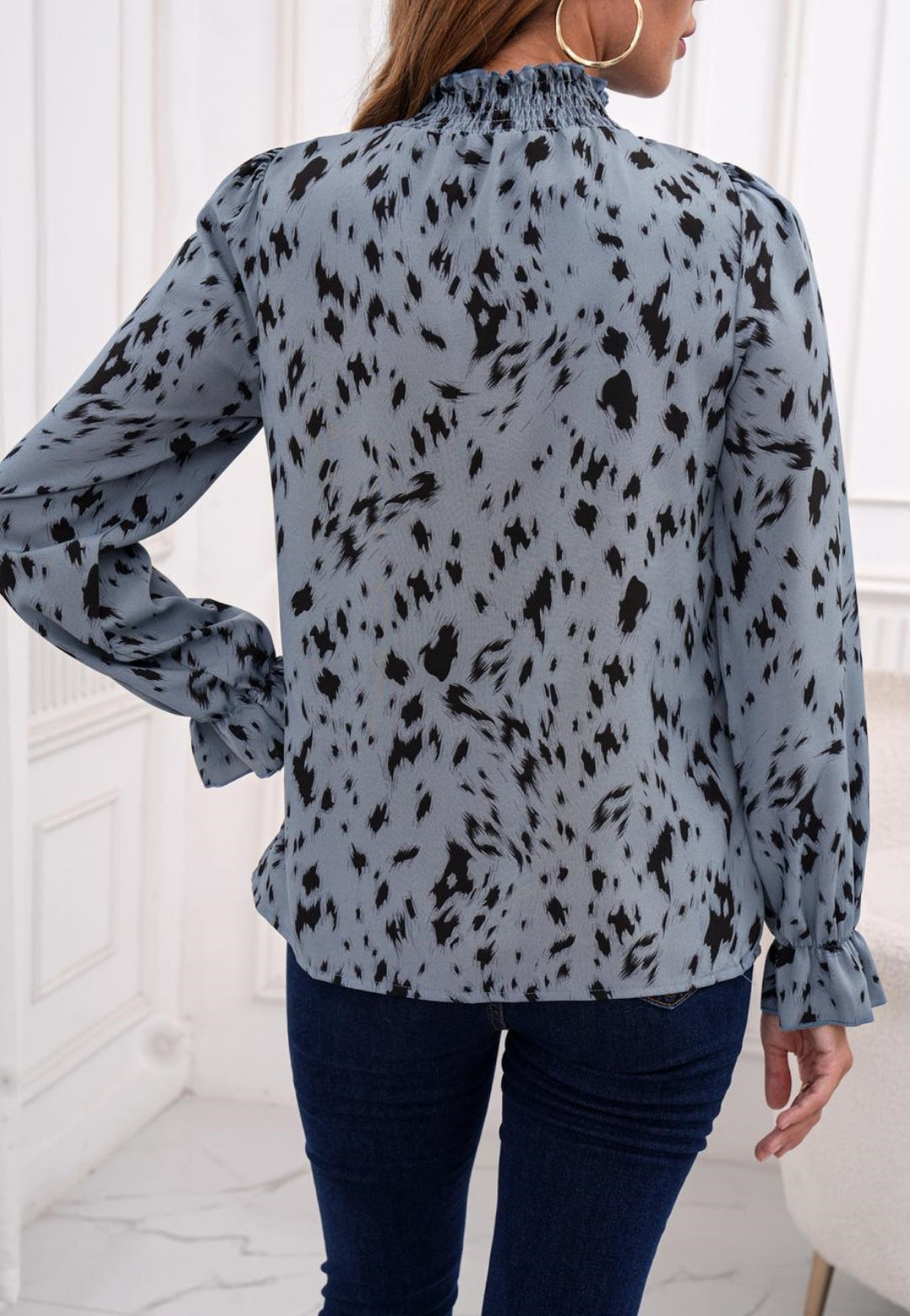 Abstract Animal Print Blouse