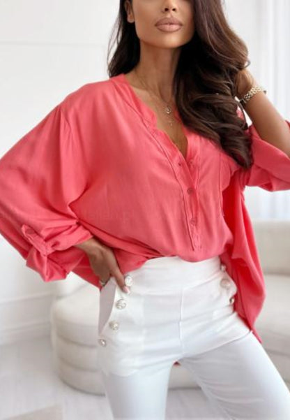 Camisa con botones y solapa enrollable