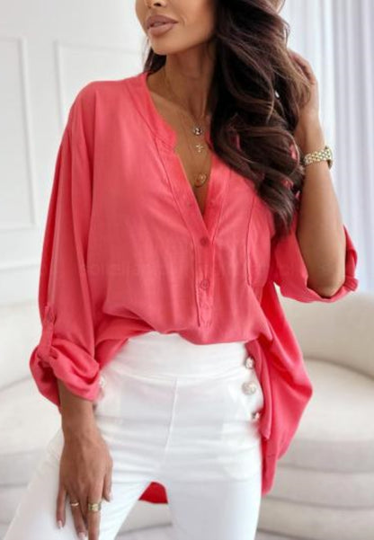 Camisa con botones y solapa enrollable