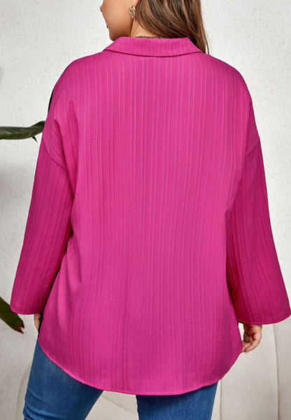 Camisa texturizada de dos tonos Plus