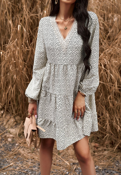 Ditsy Print Tiered Dress