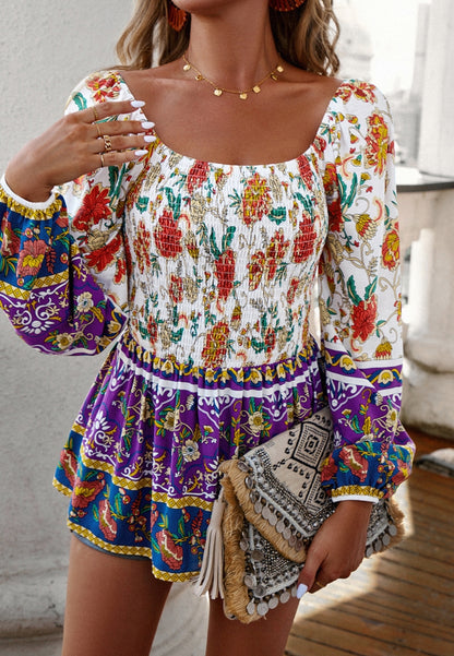 Multicolor Floral Off-Shoulder Top