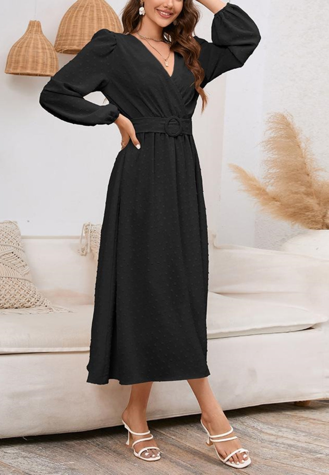 Swiss Dot Belted Dress