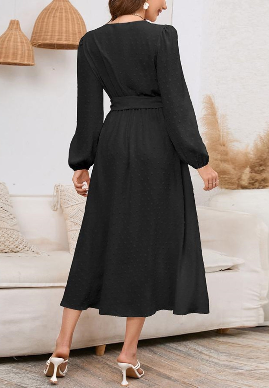 Swiss Dot Belted Dress