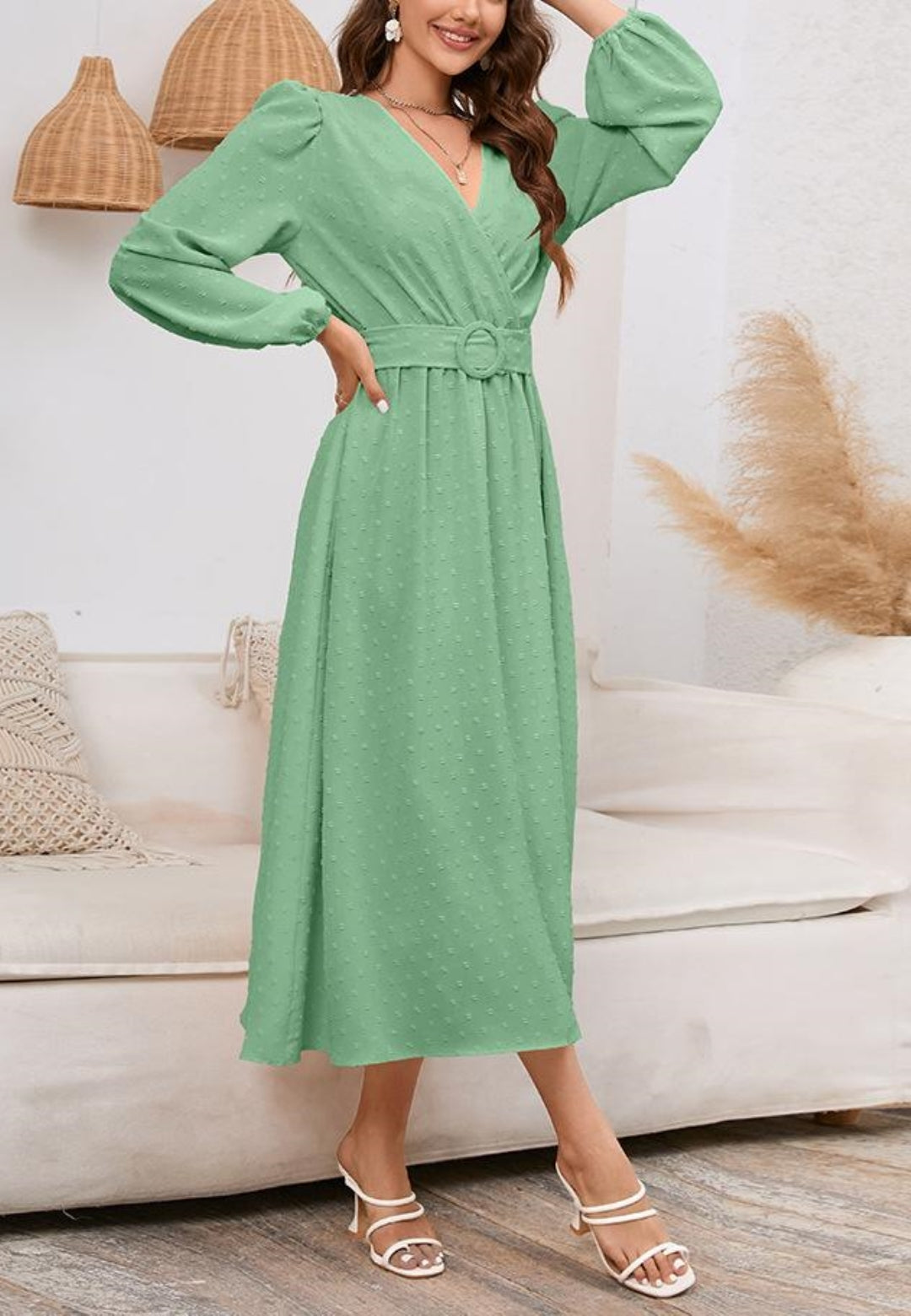 Swiss Dot Belted Dress