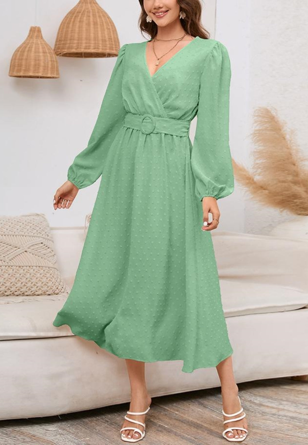 Swiss Dot Belted Dress