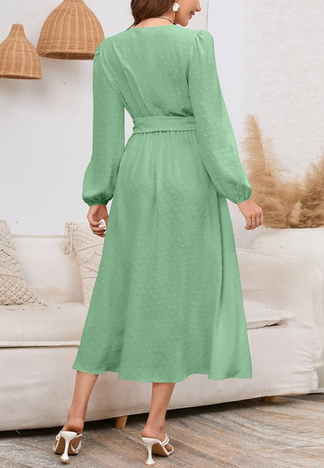 Swiss Dot Belted Dress
