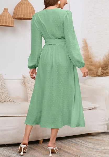 Swiss Dot Belted Dress