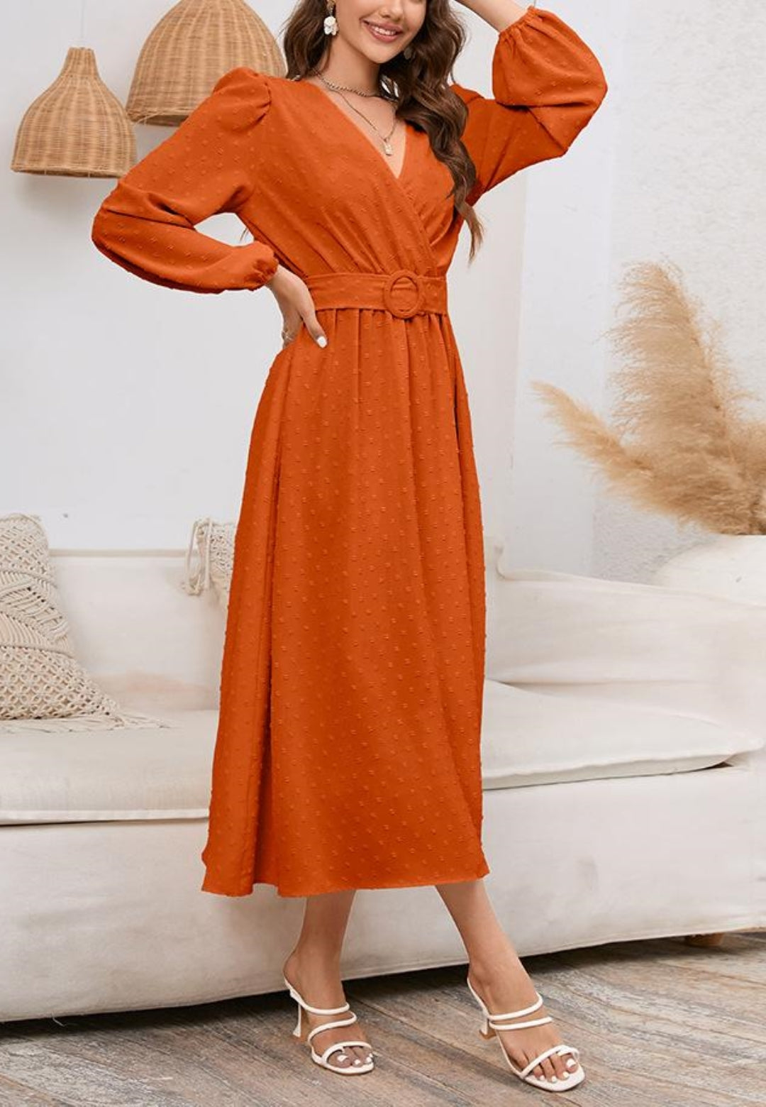 Swiss Dot Belted Dress