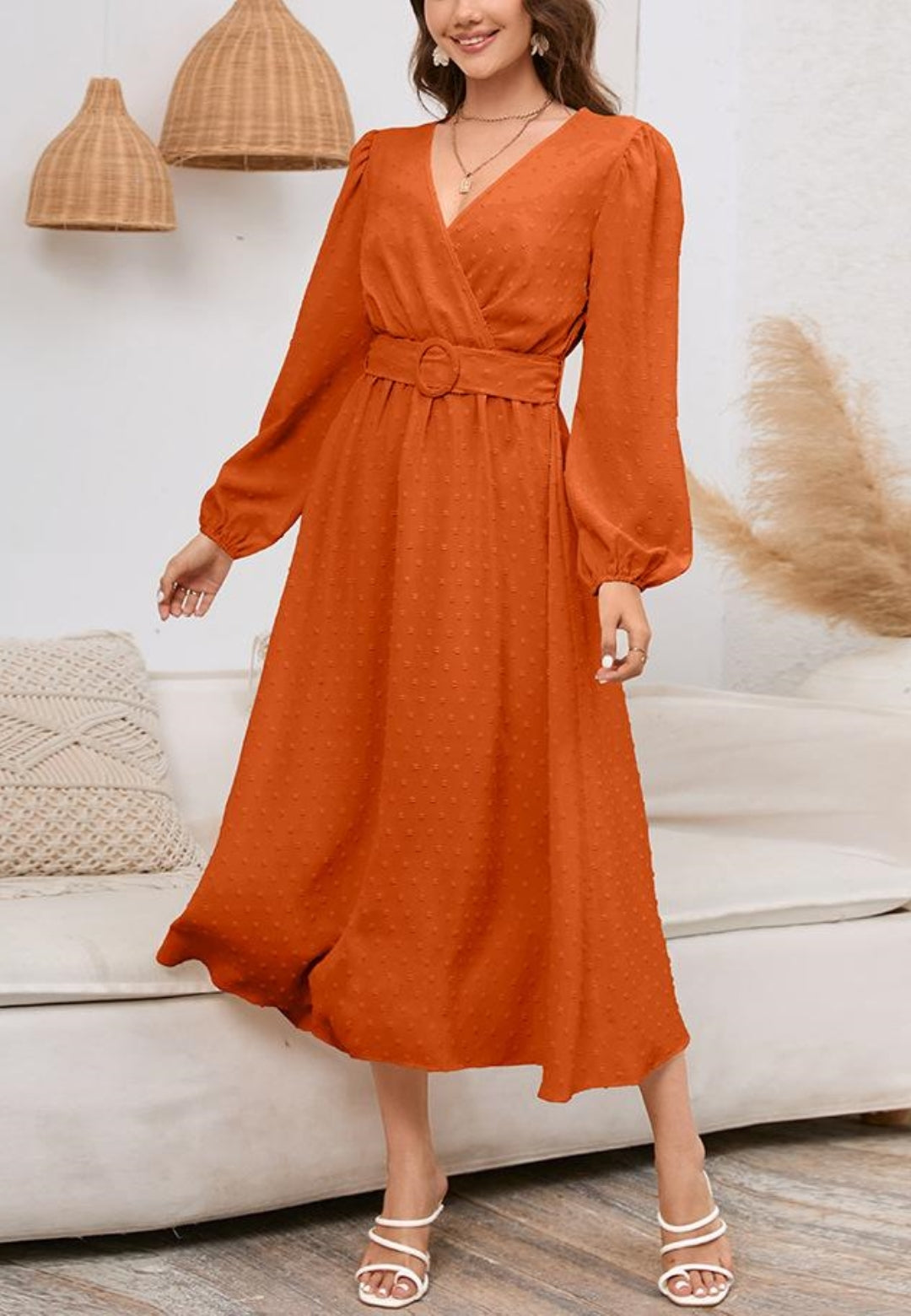 Swiss Dot Belted Dress