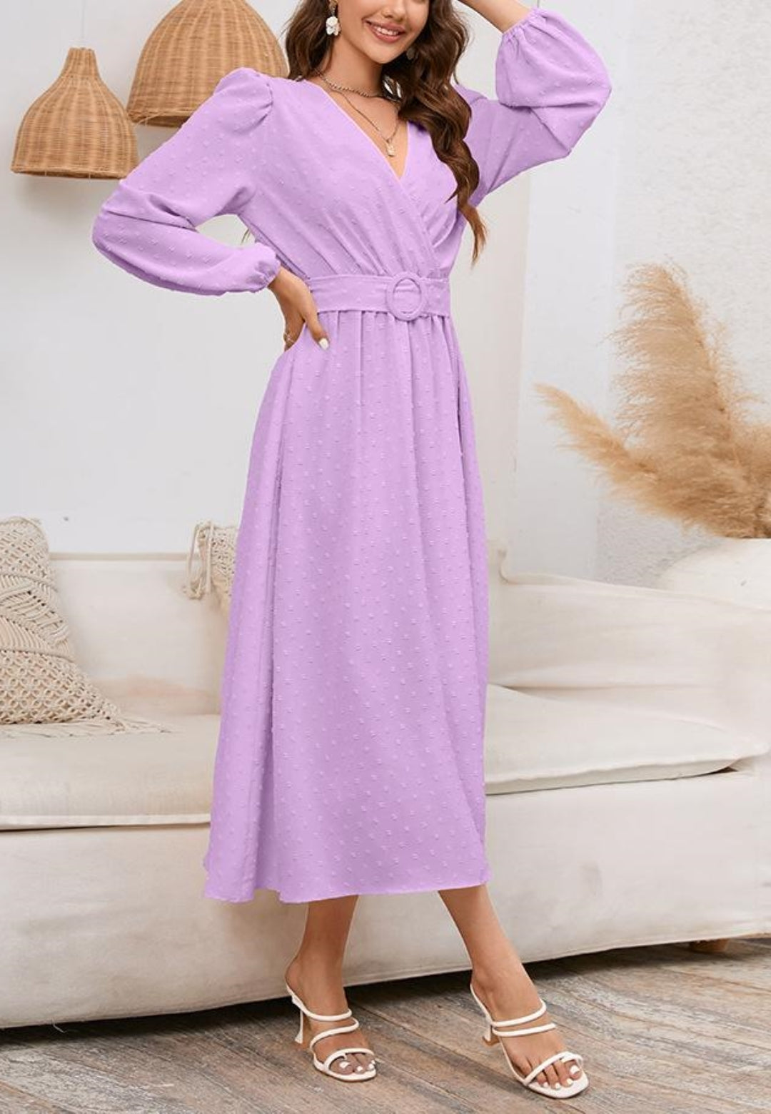 Swiss Dot Belted Dress