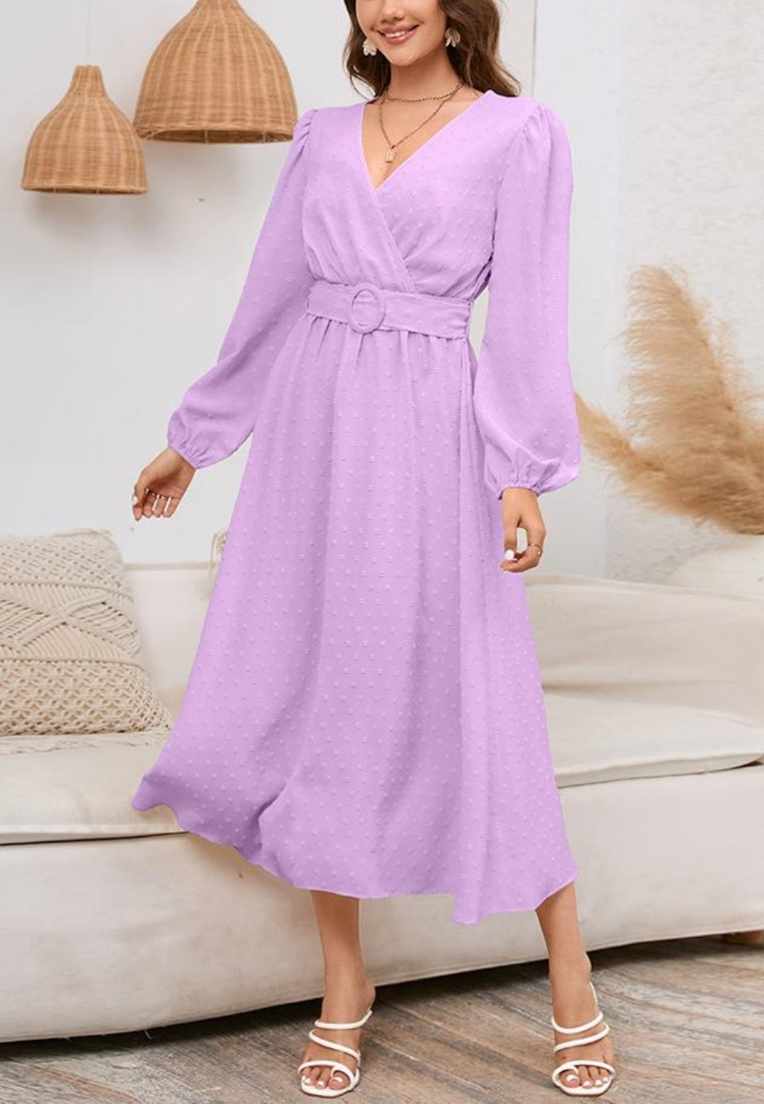 Swiss Dot Belted Dress