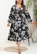 Vestido estampado de rosas Plus