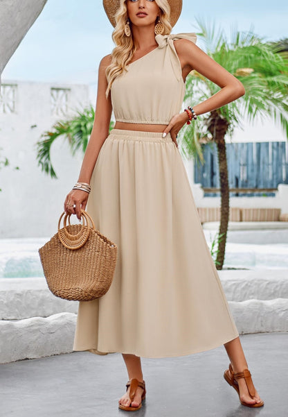 One Shoulder Bow Detail Coordinates