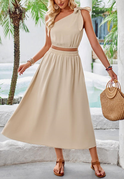 One Shoulder Bow Detail Coordinates