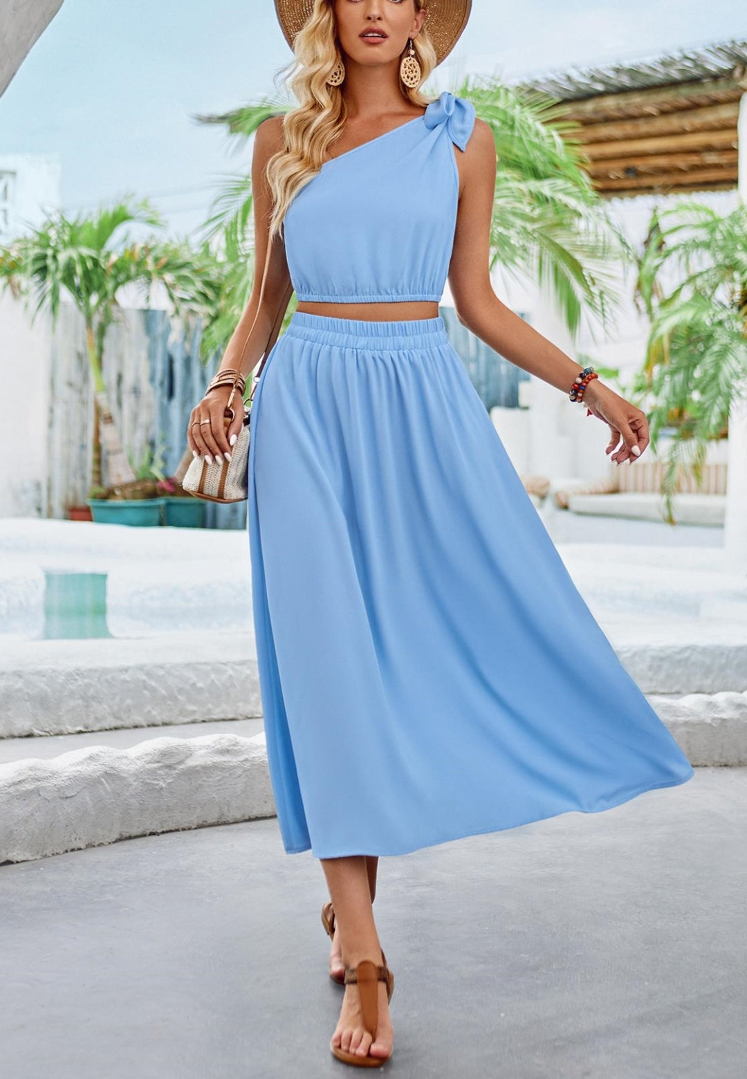 One Shoulder Bow Detail Coordinates