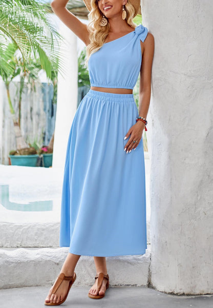 One Shoulder Bow Detail Coordinates