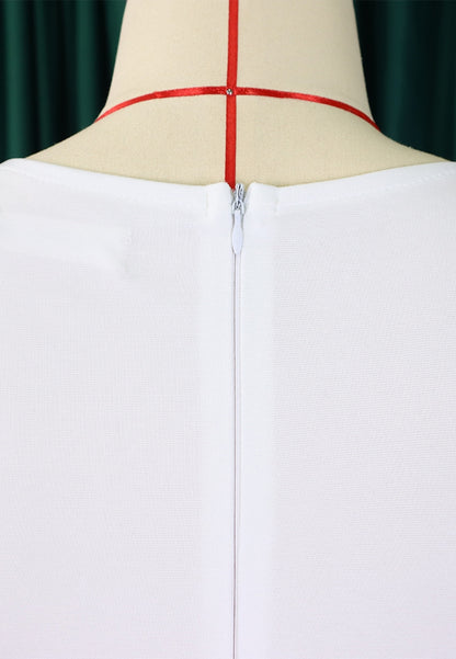 Vestido con mangas al codo y detalle fruncido