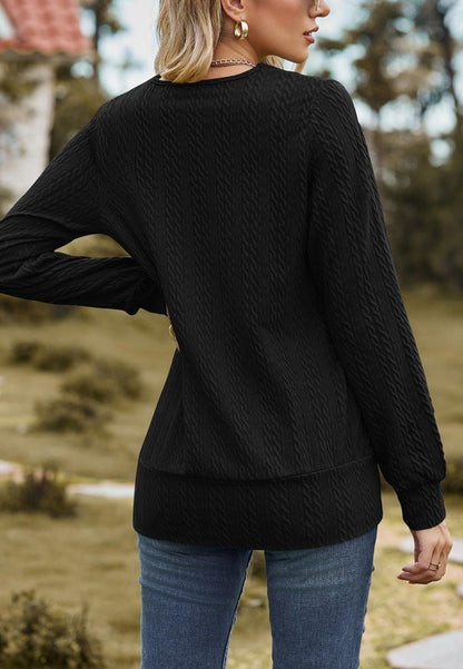 Square Neck Cable Knit Sweater