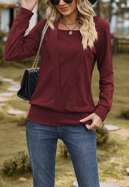 Square Neck Cable Knit Sweater