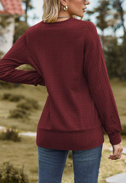 Square Neck Cable Knit Sweater
