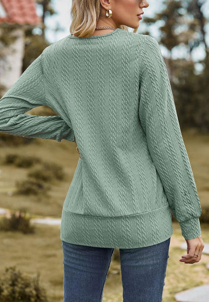 Square Neck Cable Knit Sweater