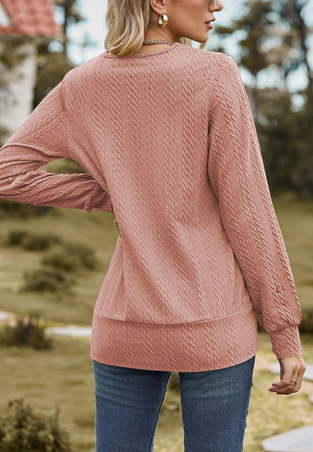 Square Neck Cable Knit Sweater