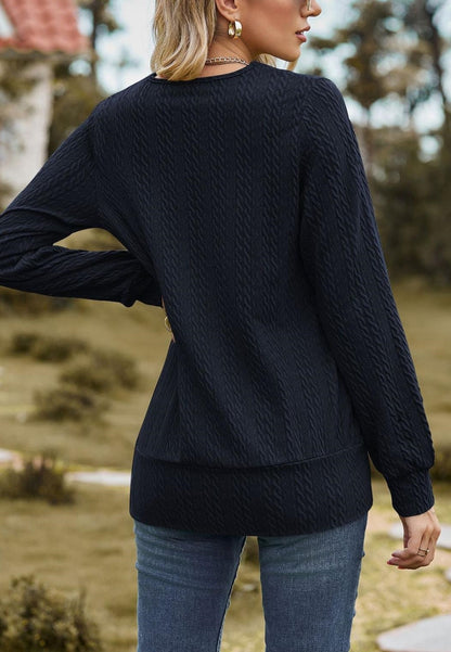 Square Neck Cable Knit Sweater