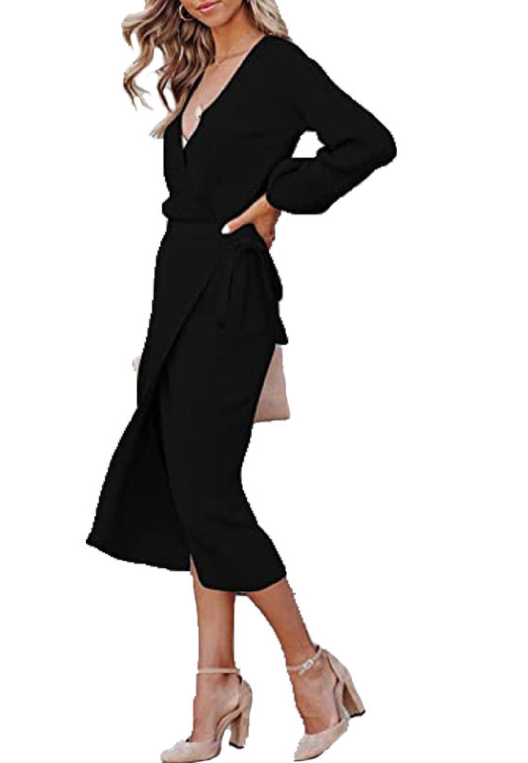 Vestido cruzado con cuello cruzado