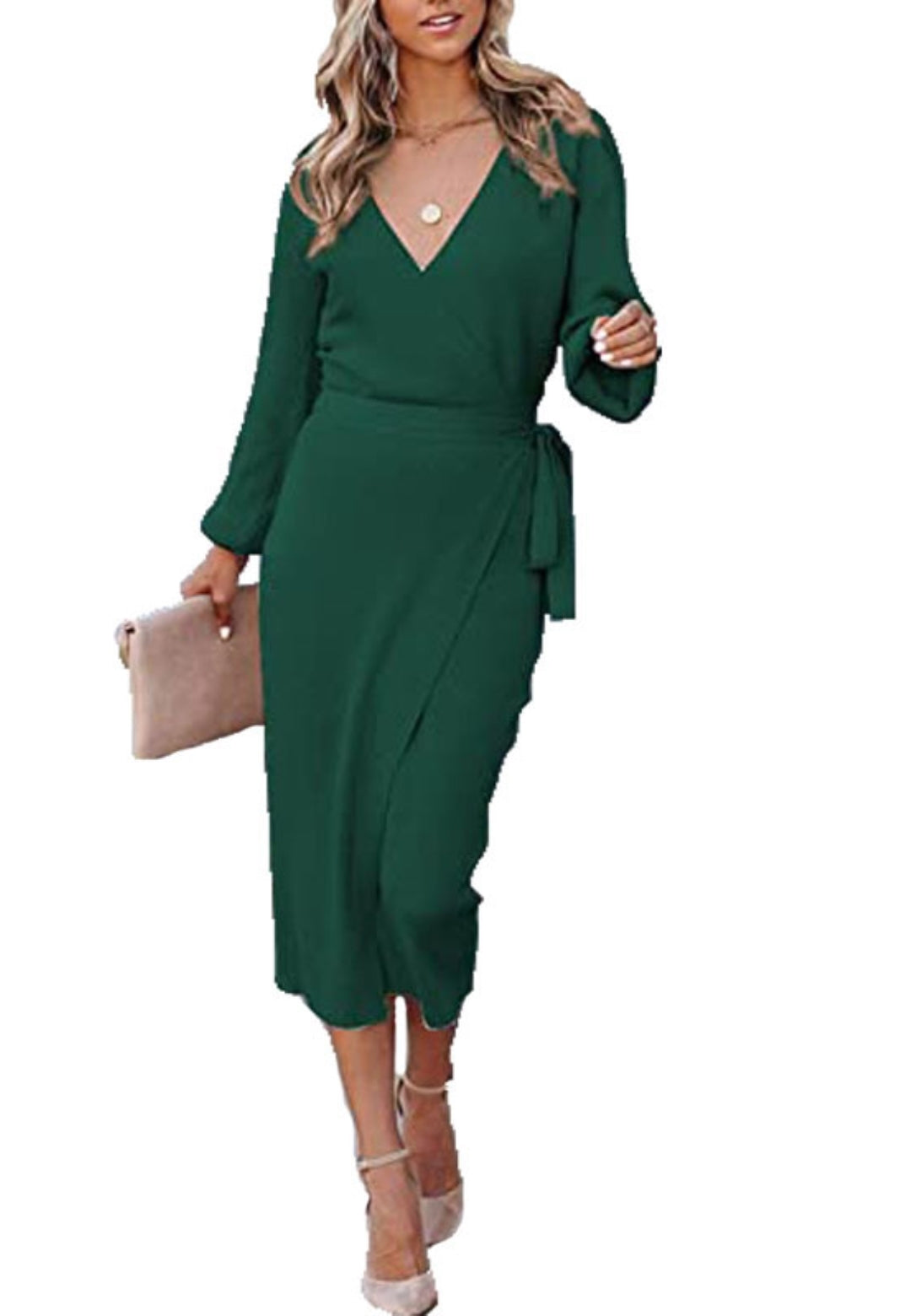 Surplice Neck Wrap Style Dress
