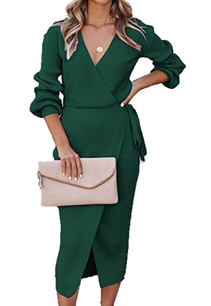 Vestido cruzado con cuello cruzado