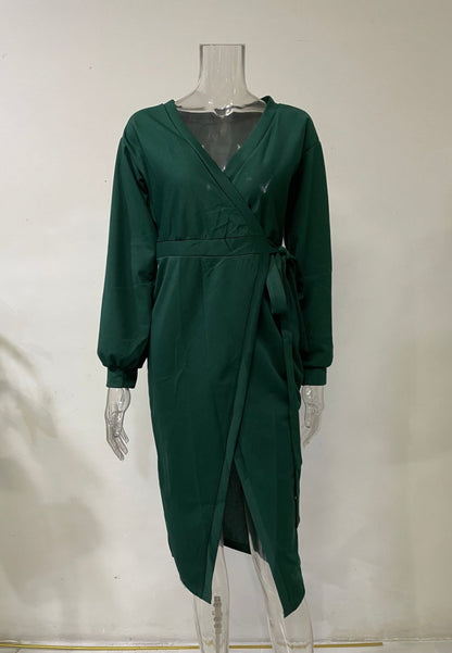 Vestido cruzado con cuello cruzado