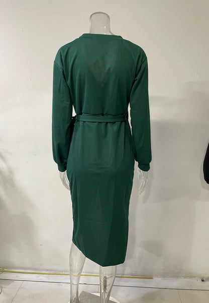 Vestido cruzado con cuello cruzado