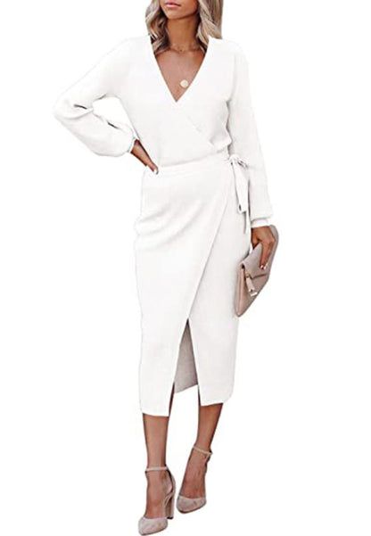 Vestido cruzado con cuello cruzado