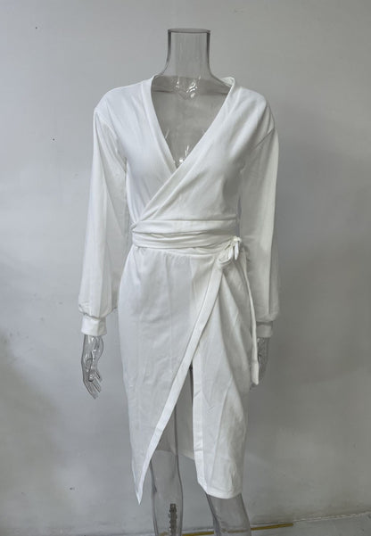 Vestido cruzado con cuello cruzado