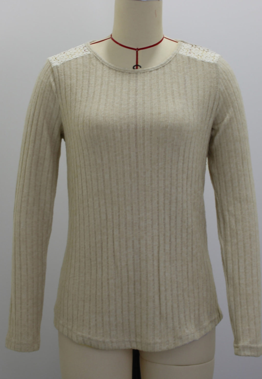 Lace Shoulder Detail Knit Sweater