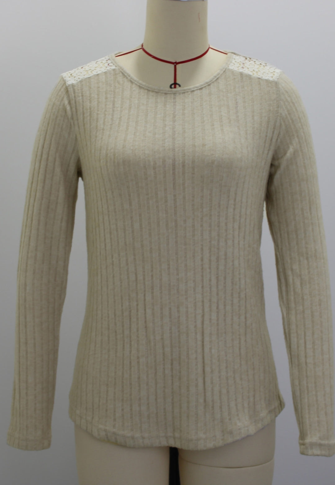 Lace Shoulder Detail Knit Sweater