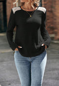 Lace Shoulder Detail Knit Sweater