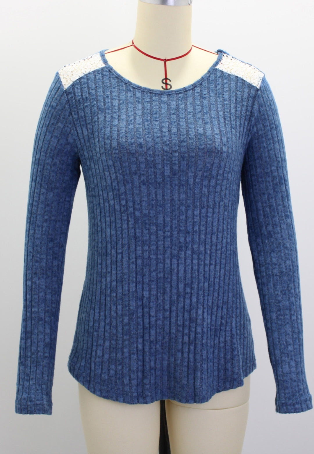 Lace Shoulder Detail Knit Sweater