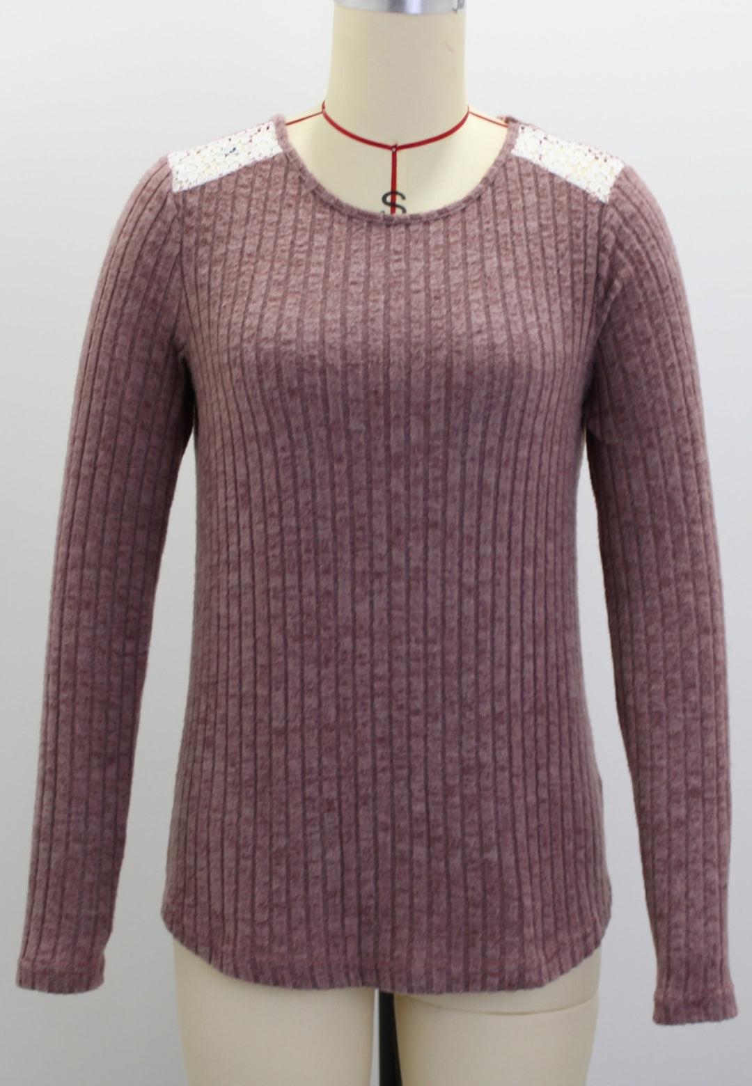 Lace Shoulder Detail Knit Sweater