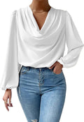 Blusa con cuello vuelto y mangas de obispo