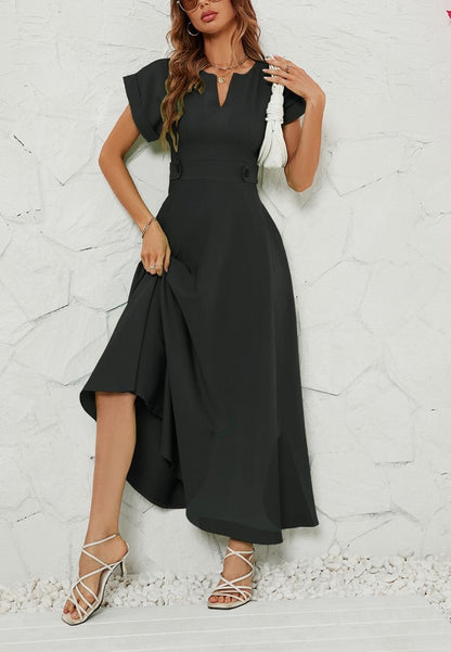 Button Waist Classic Dress