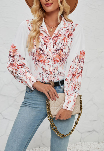 Floral Detailed Button Down Shirt