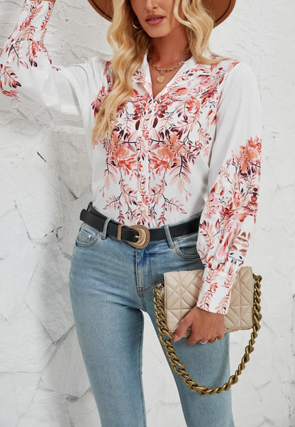 Floral Detailed Button Down Shirt