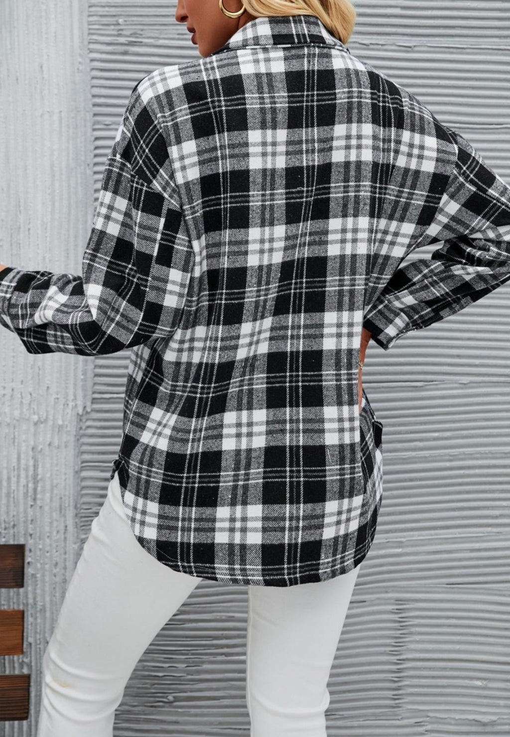 Chaqueta clásica con estampado de cuadros