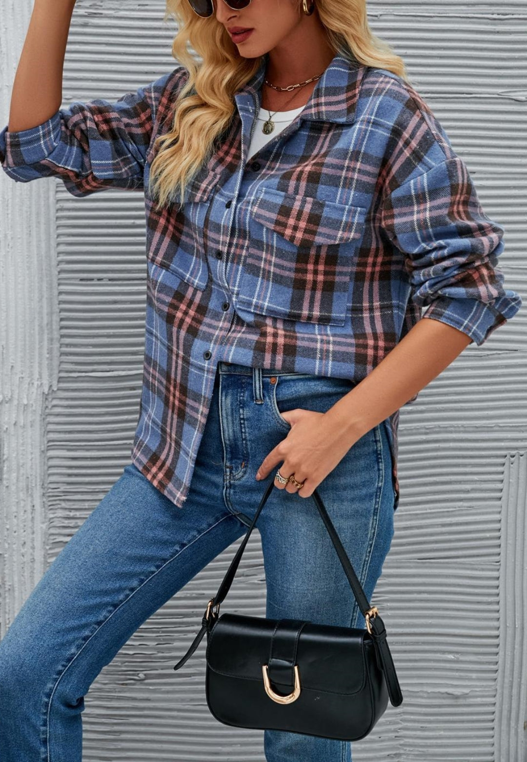 Chaqueta clásica con estampado de cuadros